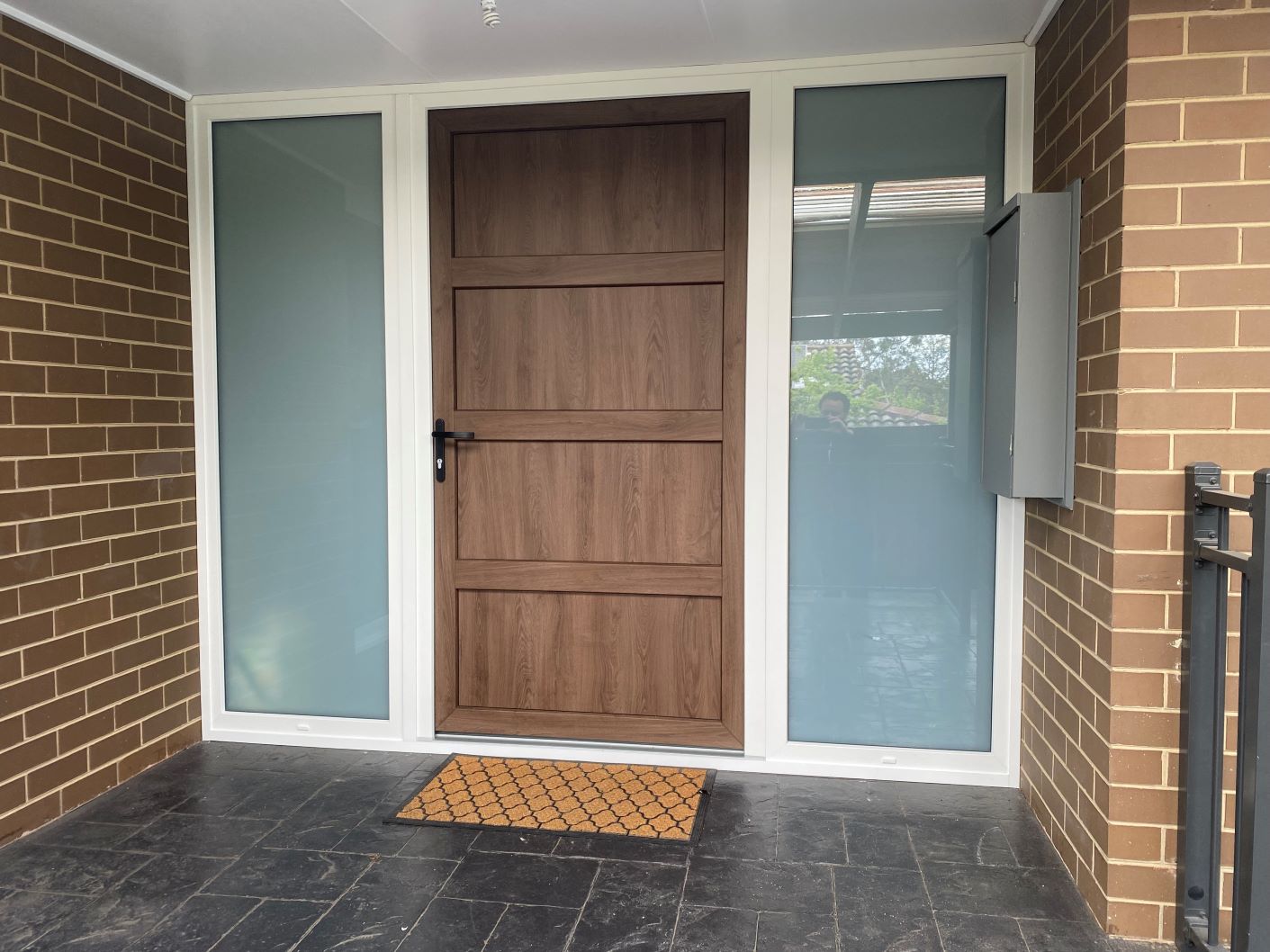 Timber look front door